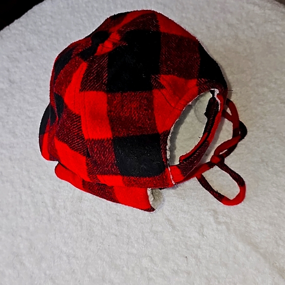 Woodland Creek Buffalo Plaid Flannel Trapper Hat Red/Black, NWOT - Picture 8 of 11
